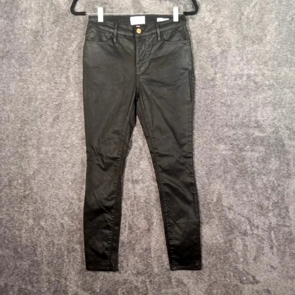 Frame le high skinny Noir coated women's jeans size 26